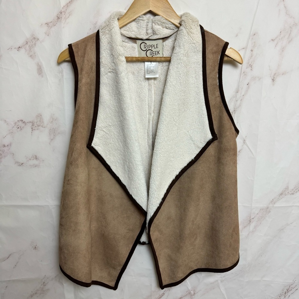Cripple Creek Sheepskin Suede Faux Fur Vest - A36